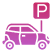 Free parking (check for time restrictions)
